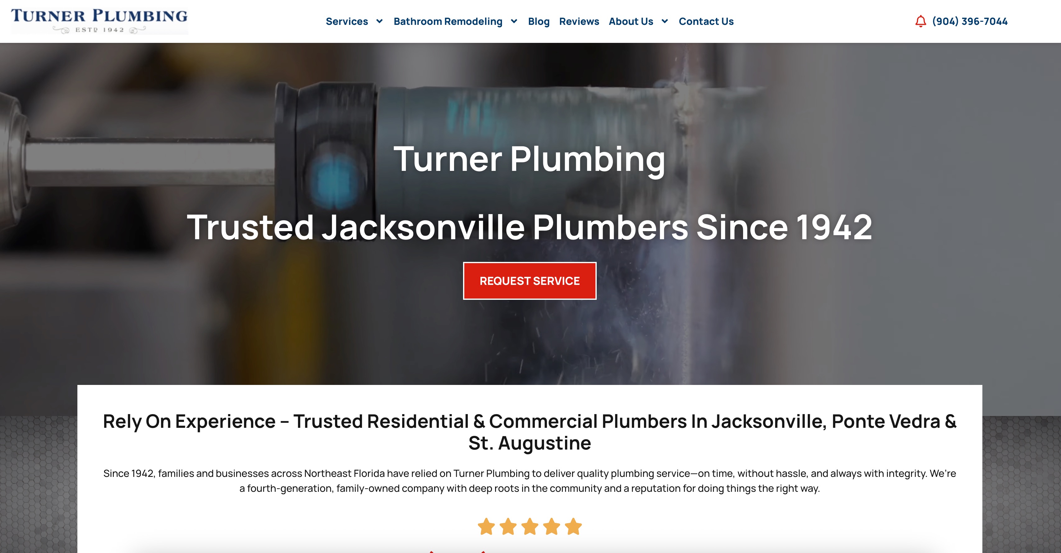 Turner Plumbing Co. homepage screenshot